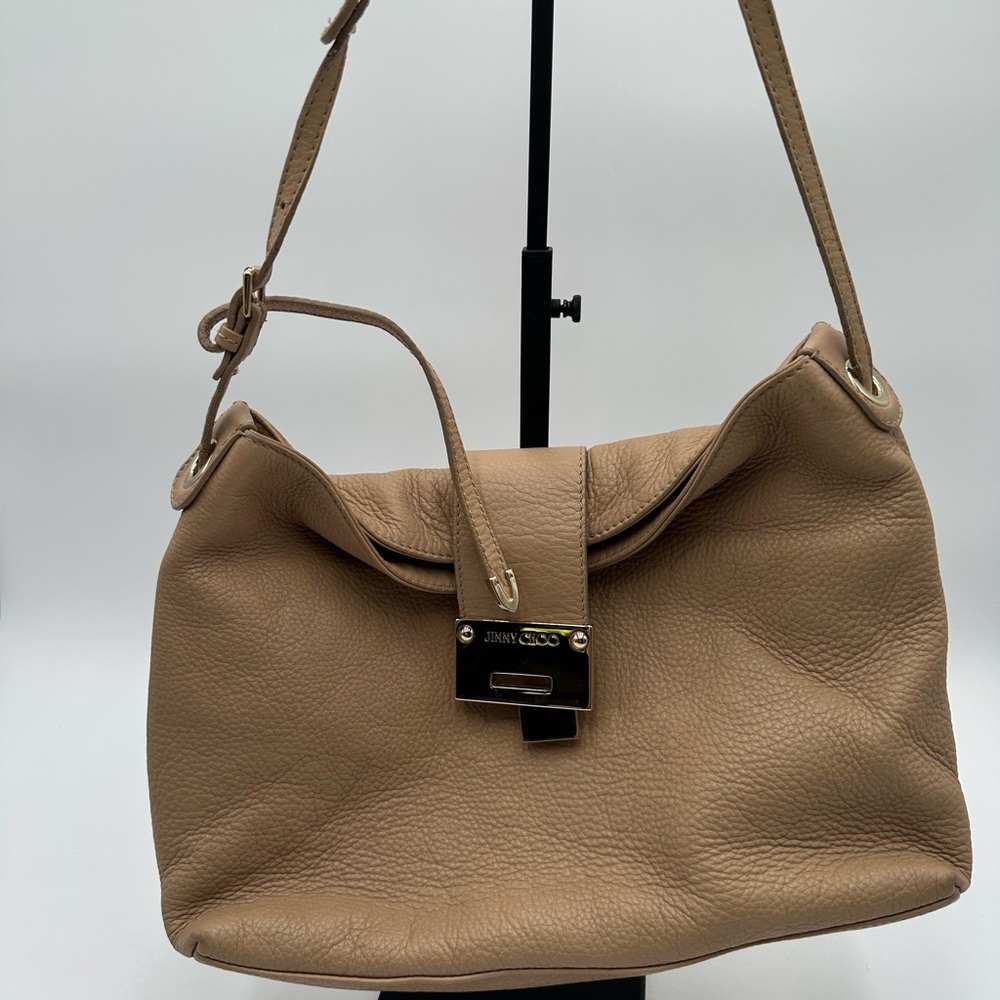 Jimmy Choo Tan Leather Shoulder Bag